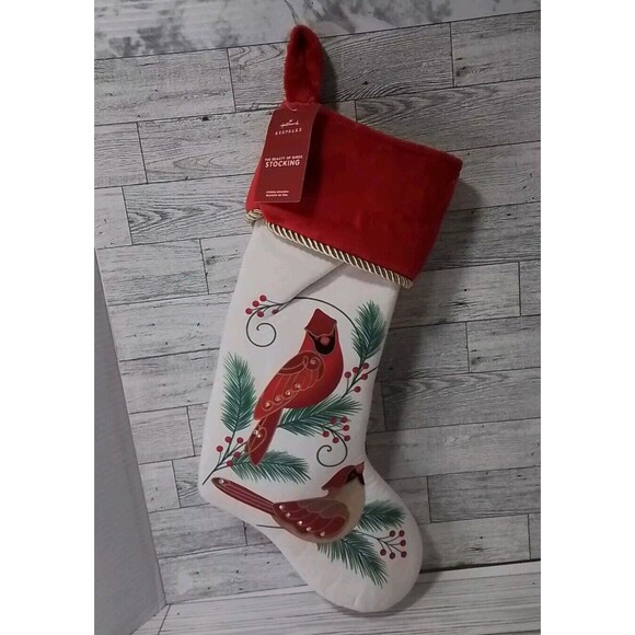 Hallmark Keepsake Christmas Stocking, The Beauty of Birds, Fabric Stocking NWT - Picture 1 of 3